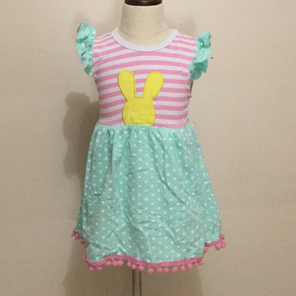 HOST PICK Little Girls Mint Polka Dot Dress - Picture 2 of 5